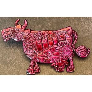 Destination Imagination Wisconsin Steampunk Cow Pin Pink Mechanical Gear